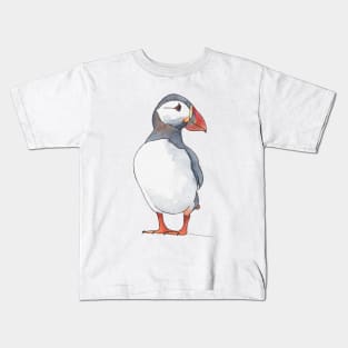 Little puffin friend - illustration in pen and watercolors Kids T-Shirt